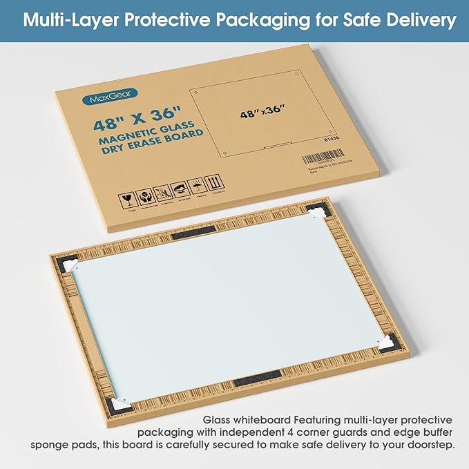 MaxGear Glass Whiteboard, Tempered Magnetic Dry Erase Board 48 x 36 Inch - Image 8