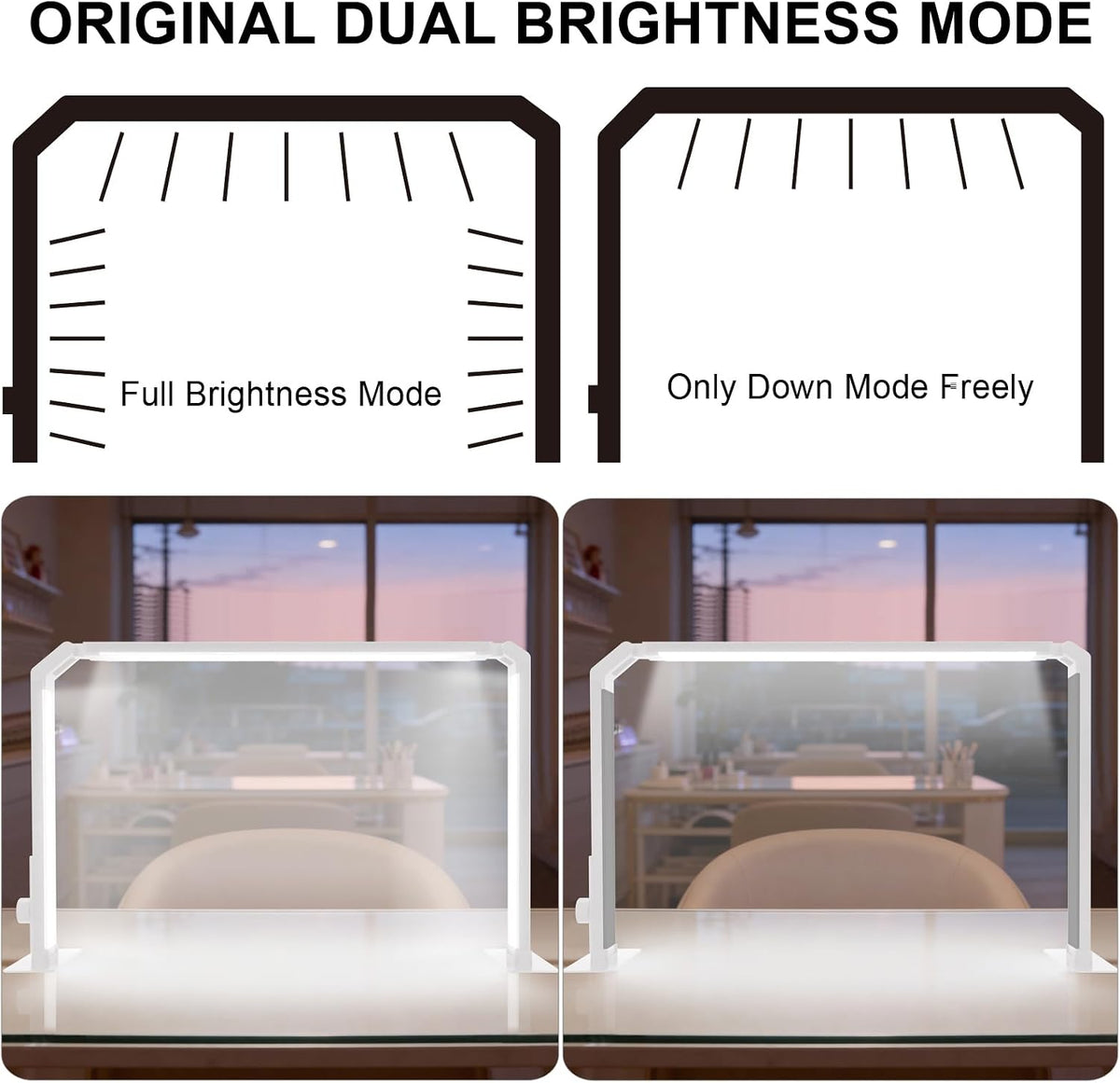 Nail Desk Lamp, Dual Brightness Mode LED Light for Nails Tech, Folding & ...