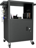 Mobile AV Cart with Push Handles, Heavy Duty Rolling Media Cart with Customized by GREHITK