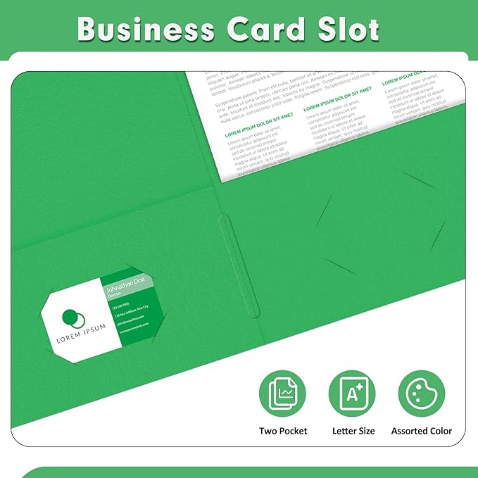 Two Pocket Folders, PANDRI 50 Pack 2 Pocket Folders, Letter Size Paper File - Image 5