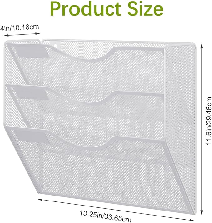 EasyPAG 3 Pocket Mesh Wall File Organizer, Hanging Paper Folder Holder - Image 7