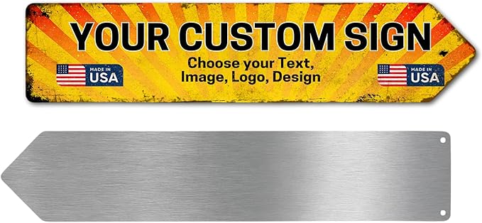 Custom Right Arrow Metal Sign by DC | Directional Signs by DreamController