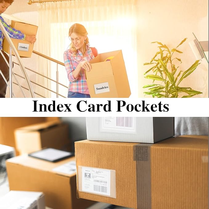100 Pack Self-Adhesive 3" x 5" Index Card Pockets - Image 4