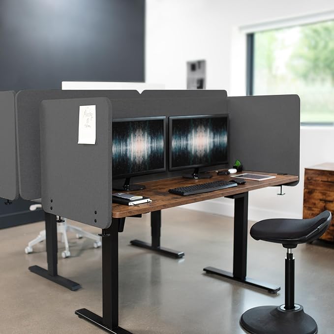 VIVO Clamp-on/Screw-on 60 x 24 inch Privacy Panel, Sound Absorbing Cubicle Desk - Image 7