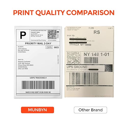 MUNBYN 4"x6" Direct Thermal Shipping Labels, Perforated Postage Paper Compatible - Image 4