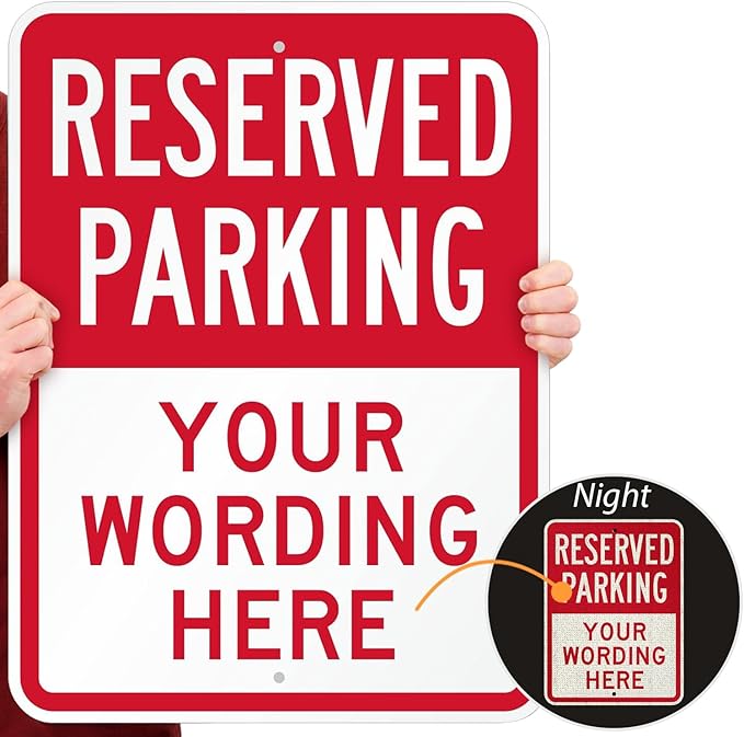 SmartSign 24 x 18 inch Custom “Reserved Parking” Metal Sign - Image 2