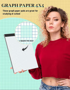Aidunmis Graph Paper Pads 8.5 x 11, 4x4 Quad Ruled, 3 Pack Grid Paper Pad 8.5 x - Image 3