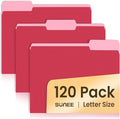 SUNEE File Folders, 120 Pack Manilla Folders 8.5 x 11, Colored File Folders by SUNEE