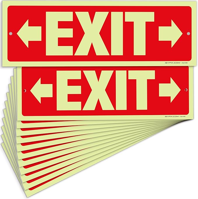 iSYFIX Exit Signs with Directional Right & Left Arrow by iSYFIXPREMIUMSIGNS