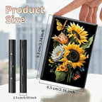 BWEGRHE Slim Credit Card Holder, Sunflowers Butterfly RFID Blocking Metal Wallet - Image 2