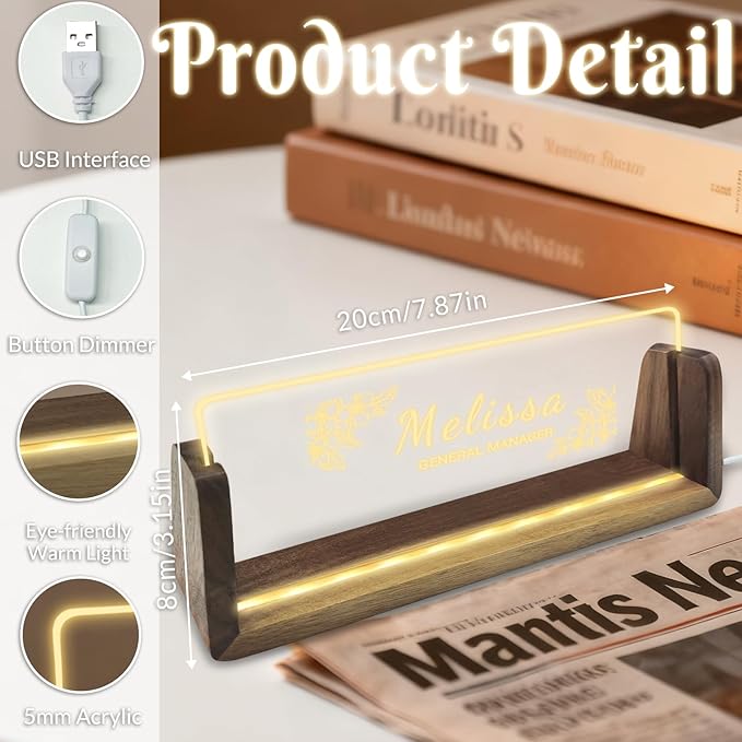 Personalized Acrylic Light Up Name Plate - Image 4