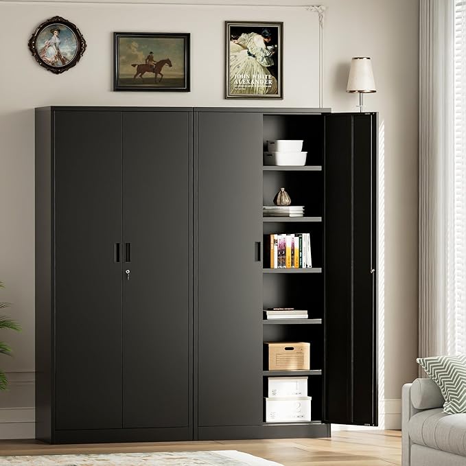 TaskStorz Metal Garage Storage Cabinets, 71” Tall Metal File Cabinet - Image 8