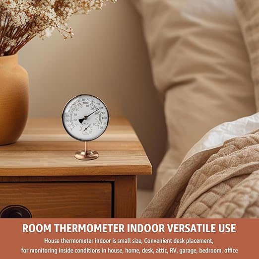 Foxyoo 4-Inch Indoor Thermometer and Humidity Gauge, Room Analog Temperature - Image 2