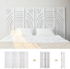 66.9Inch Folding Room Divider, 6 Panels Wood Carved Privacy Screens, Free - Image 3