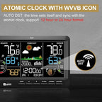 Weather Station Indoor Outdoor Thermometer Wireless, Home Atomic Clock - Image 4