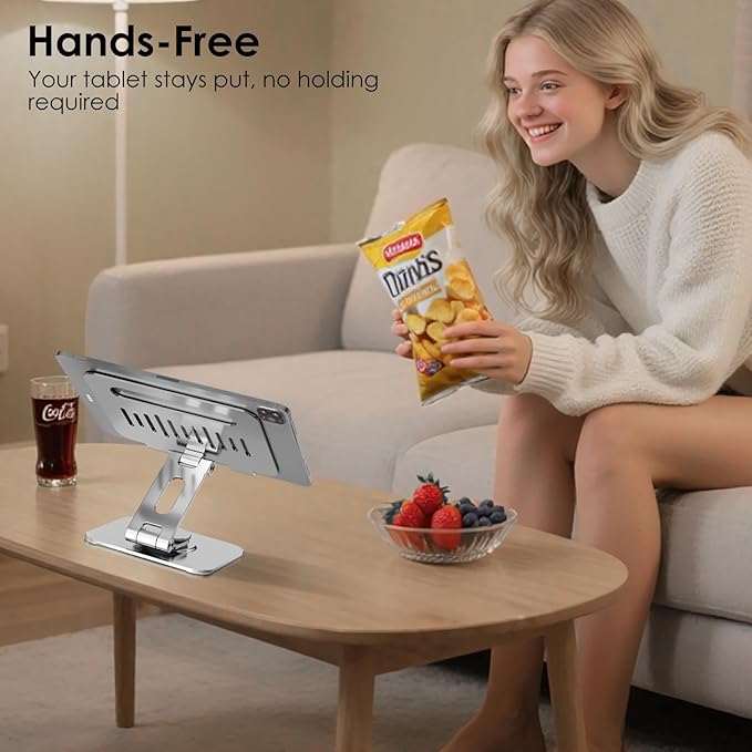 Gorablix Tablet Stand for Desk, 360° Swivel for iPad Holder, Aluminum - Image 8