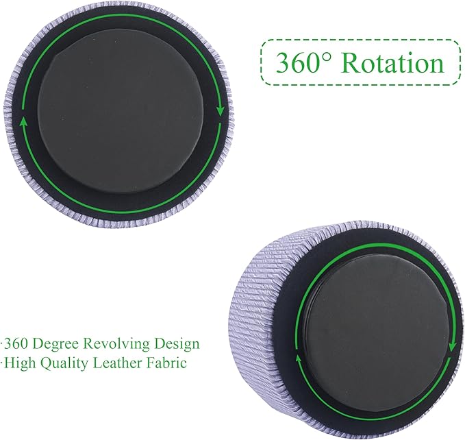 Hennaja Round Leather Art Supply Organizer, Remote Control Holder, 360 Degree - Image 4