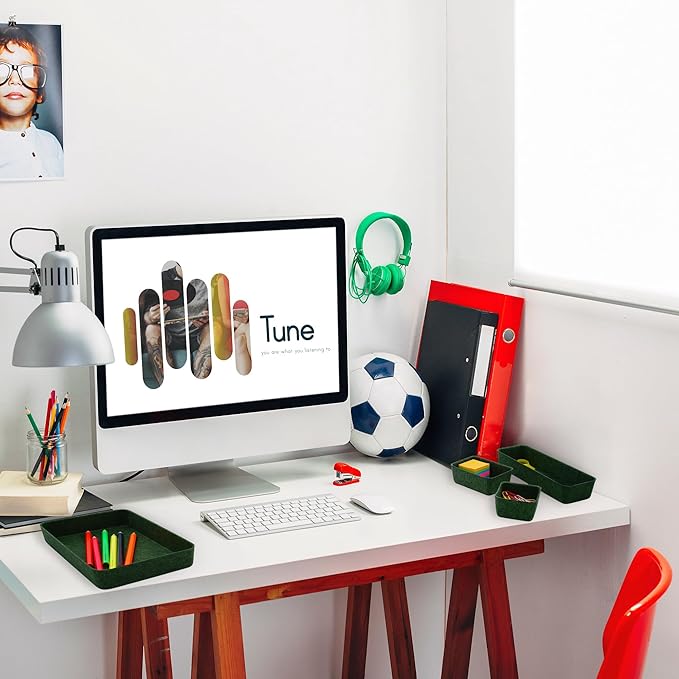 Welaxy Desk drawer organizer bins shallow trays felt storage desktop box - Image 2