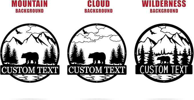 Wilderness Bear Cabin Name Sign | Mountain & Rustic Metal Bear | Personalized - Image 6