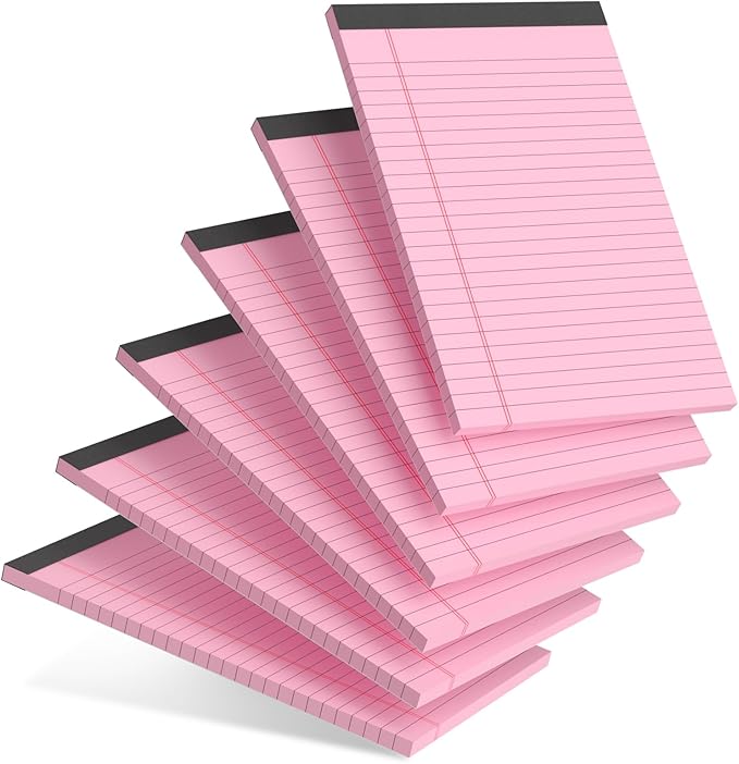 AILZFEI 6pcs Small Note Pad 5x8 College Ruled Pink Legal Pads Paper Notepads 6 by Unknown
