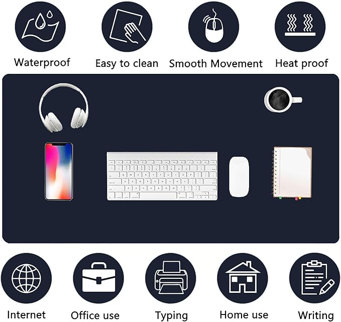 PU Leather Desk Pad Protector Gaming Mouse Pad Non Slip Desk Mat - Image 5