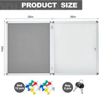 Geetery 26 x 28 Inch Enclosed Fabric Bulletin Board Tamperproof Lockable - Image 2