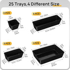Vtopmart 25 PCS Office Desk Drawer Organizers Set, 4-Size Versatile Plastic - Image 7