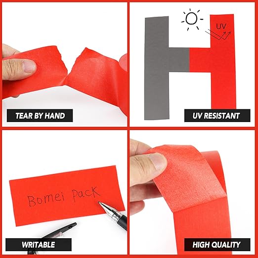 BOMEI PACK Red Painters Tape 1 Inch - Image 4