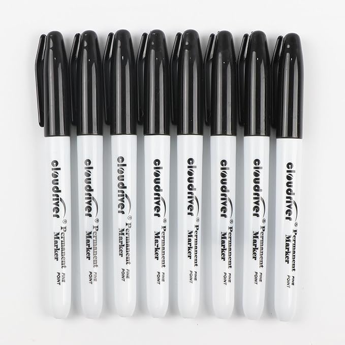 cloudriver Black Permanent Markers Fine Tip, 60 Packs Permanent Markers Bulk - Image 7
