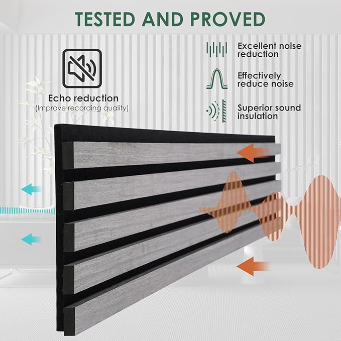 VallisCo 4-Piece Wood Slat Acoustic Panels - Image 3