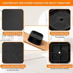 shouwuhho 12 Pack Furniture Risers Adjustable Bed Risers Heavy Duty Lifts - Image 3