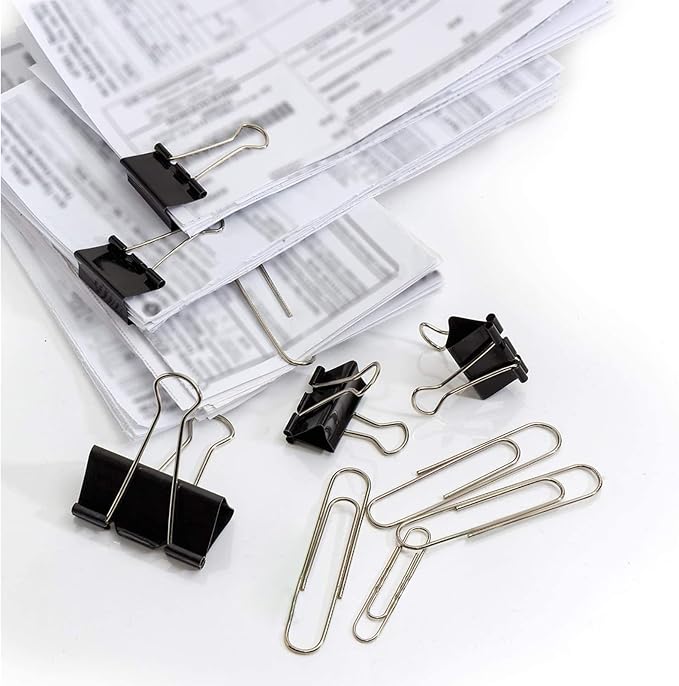 170 Pcs Binder Clips Assorted Sizes, Small Binder Paper Clips - Image 4