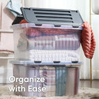 Superio Storage Bins with Lids, Stackable Totes, BPA Free, Odor Free, Organizer - Image 5