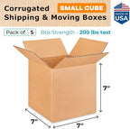 Small Cube Moving & Shipping Boxes 7 x 7 x 7 inches - Image 2