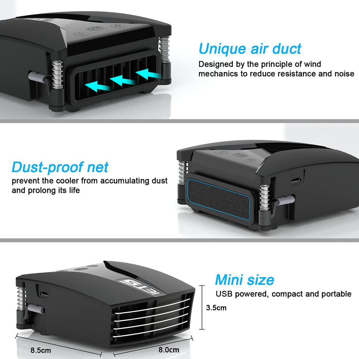 IETS GT202UB vacuum laptop fan cooler With temperature display, intelligent t...