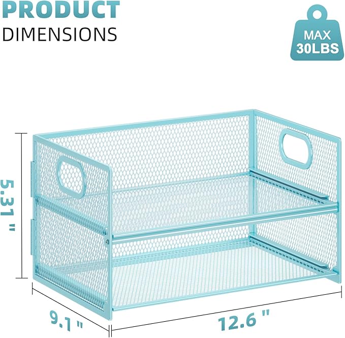 Marbrasse 2 Tier Paper Organizer Letter Tray, Mesh File Organizer - Image 5