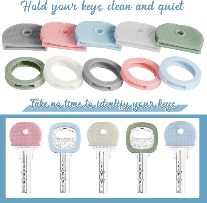 Blulu 80 Pieces 1Inch Colored Key Covers Caps Tags Covers Set Plastic Key Color - Image 5