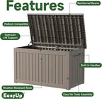 EasyUp 280 Gallon Deck Boxes Waterproof, Outdoor Large Storage Boxes - Image 3