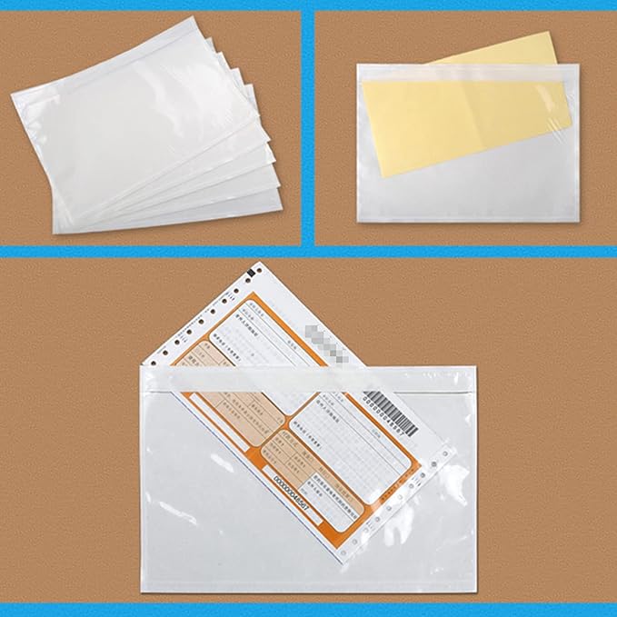Coopaty 6" x 9" Adhesive Packing List Envelopes Clear Plastic Mailing Shipping - Image 2