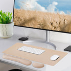 Bloss Leather Desk Pad and Keyboard Wrist Rest, Large Mouse Pad + Keyboard - Image 2