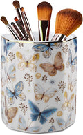 Jwest Pen Holder, Ceramic Shiny Gold Graphic Butterfly Pattern Pencil Cup by Jwest