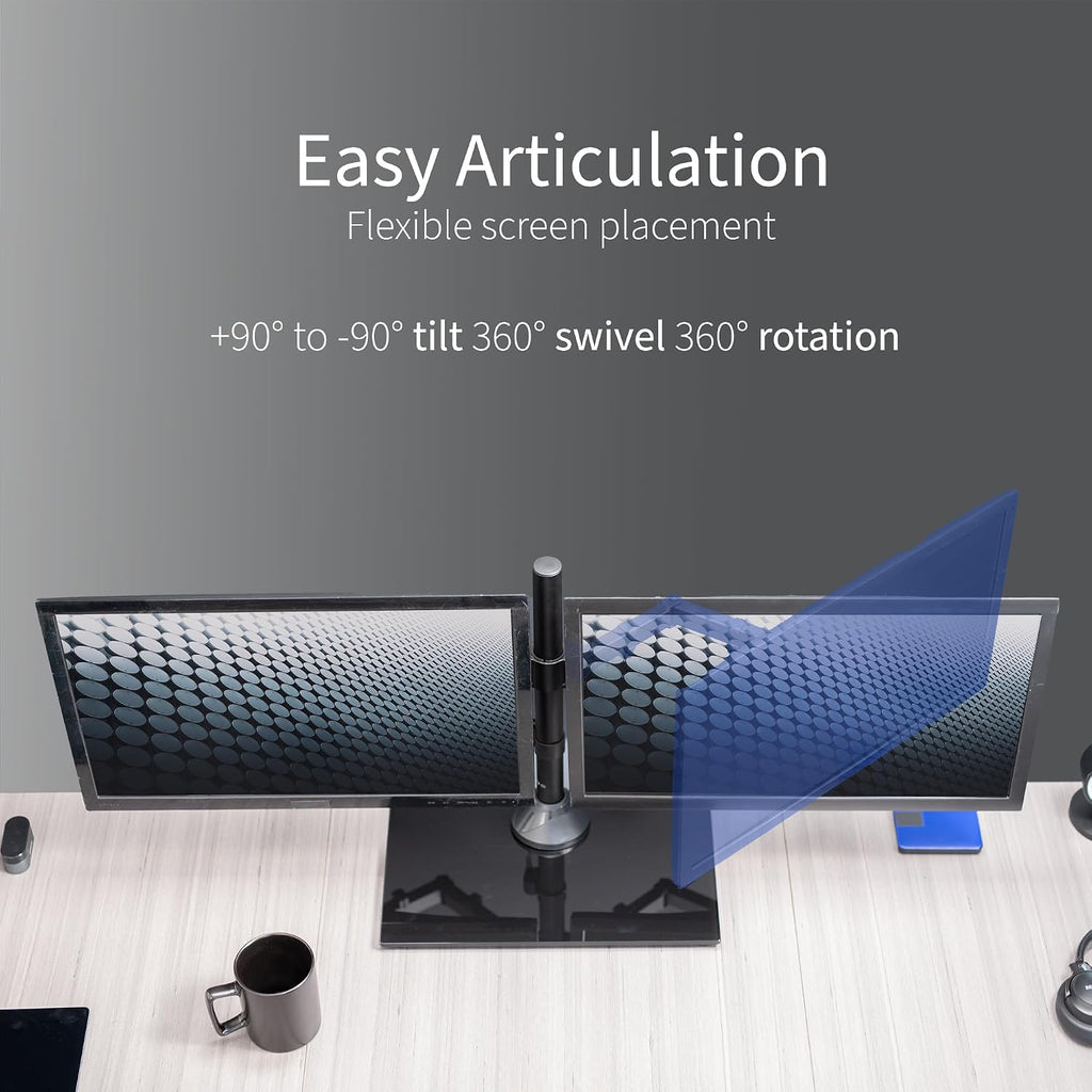 vivo freestanding dual monitor stand with sleek glass, package contents