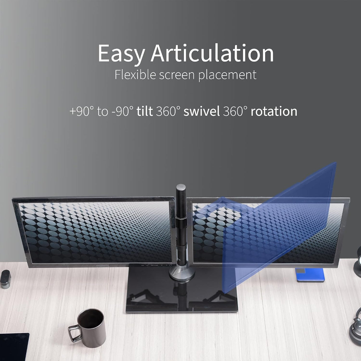 vivo freestanding dual monitor stand with sleek glass, package contents