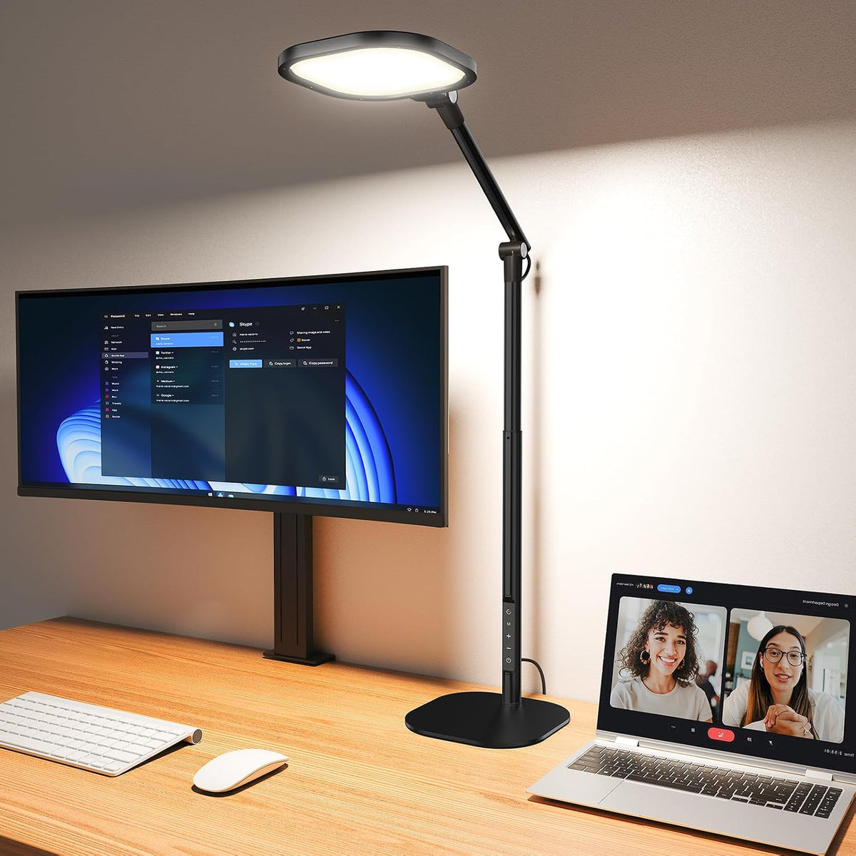 litones tall led desk lamps home office, edge-lit, main product view