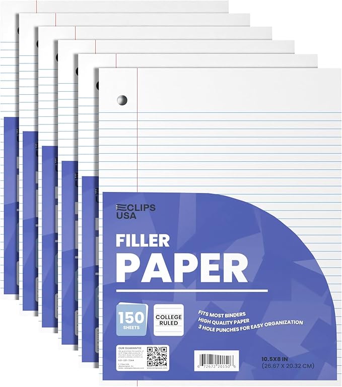 Loose Leaf Paper College Ruled Notebook Paper College Ruled Lined Writing by E-CLIPSUSA