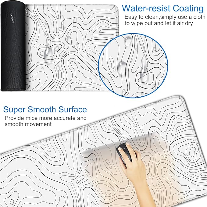 Extended Mouse Pad, 31.5x15.7 inch Large Gaming Computer Keyboard Mouse Mat - Image 3
