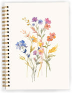 JWVK Vintage Wild Flower Botanical Plant Notebook 05, Rustic Spring Floral by JWVK