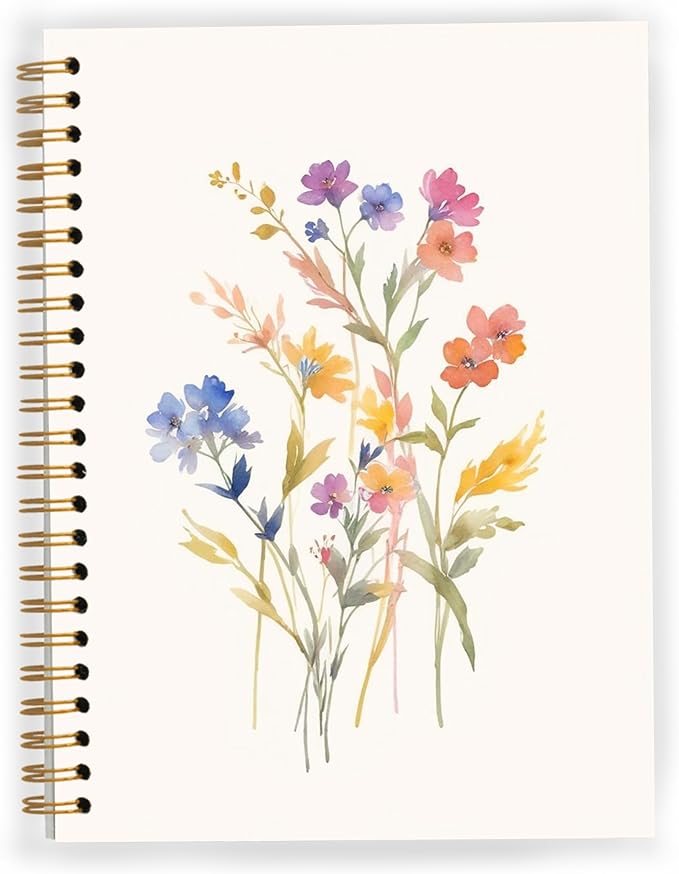 JWVK Vintage Wild Flower Botanical Plant Notebook 05, Rustic Spring Floral by JWVK
