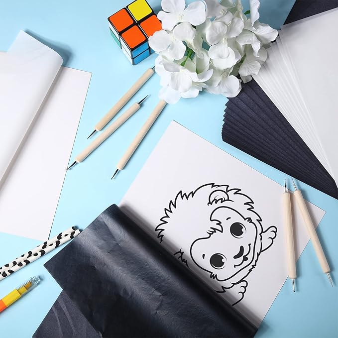 105 Pcs Carbon Transfer Paper 11.7 x 8.3 Inch Tracing Carbon Graphite Copy Paper - Image 7