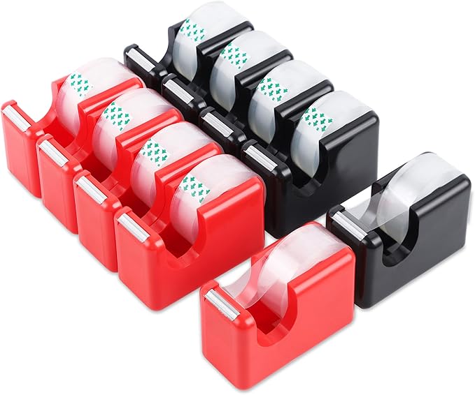 Lichamp 10 Pack Office Desktop Tape Dispenser Includes 10 Rolls of 1 Inch Core by Lichamp